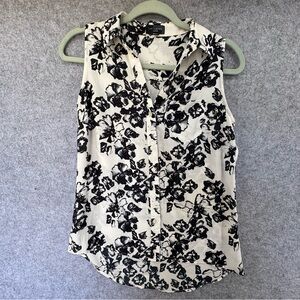 The Limited Ashton Floral Sleeveless Blouse - Black and White small